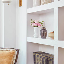 Load image into Gallery viewer, Small/Keepsake Slate Brass Paw Print Cremation Urn, 85 cubic inches