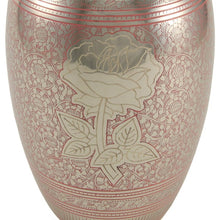 Load image into Gallery viewer, New,Adult Brass Pink Rose Large Funeral Cremation Urn for Ashes,200 Cubic Inches