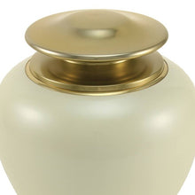Load image into Gallery viewer, Adult 195 Cubic Inch Brass White Funeral Cremation Urn for Ashes