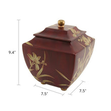 Load image into Gallery viewer, Orchid Burgundy Resin Adult 200 Cubic Inch Funeral Cremation Urn for Ashes