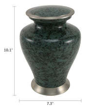 Load image into Gallery viewer, Large Funeral Cremation Urn for ashes, 200 Cubic Inches - Glenwood Gray Marble