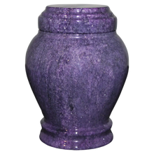 Load image into Gallery viewer, Small/Keepsake 15 Cubic Inch Purple Embrace Natural Marble Funeral Cremation Urn