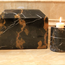 Load image into Gallery viewer, Large/Adult 190 Cubic Inch Summit King Gold Box Marble Funeral Cremation Urn