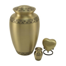 Load image into Gallery viewer, New, Solid Brass  Eterna Bronze Large Funeral Cremation Urn, 190 Cubic Inches