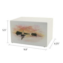 Load image into Gallery viewer, Large/Adult Somerset Sailboat Box Funeral Cremation Urn for Ashes 200 Cubic Inch