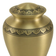 Load image into Gallery viewer, Bronze colored Brass Adult 200 Cubic Inch Funeral Cremation Urn for Ashes