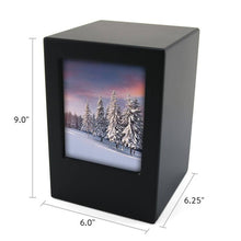Load image into Gallery viewer, Wood Adult 200 Cubic Inch Funeral Cremation Urn for Ashes with photo