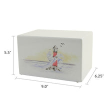 Load image into Gallery viewer, Large/Adult Somerset Lighthouse Box Cremation Urn for Ashes, 200 Cubic Inches