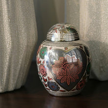 Load image into Gallery viewer, Small Lotus Heart Brass Pet Funeral Cremation Urn for Ashes, 40 Cubic Inches