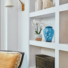 Load image into Gallery viewer, Blue Plum Blossom Ceramic Adult 200 Cubic Inch Funeral Cremation Urn for Ashes