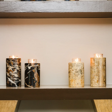 Load image into Gallery viewer, Small/Keepsake 4.75 Cubic Inch Fossil Stone Tea Light Marble Cremation Urn