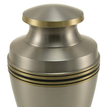 Load image into Gallery viewer, Adult 200 Cubic Inch Brass Pewter Funeral Cremation Urn for Ashes,