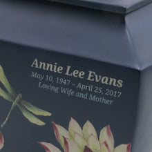 Load image into Gallery viewer, Waterlily Dragonfly Resin Adult 200 Cubic Inch Funeral Cremation Urn for Ashes