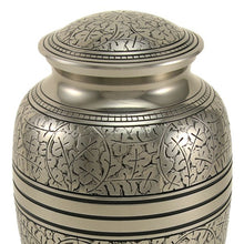 Load image into Gallery viewer, Large/Adult 210 Cubic Inches Silver Oak Funeral Cremation Urn for Ashes