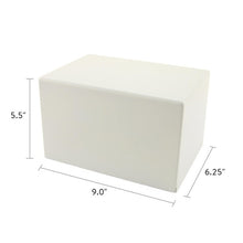 Load image into Gallery viewer, Large/Adult Somerset Box White, Full Size Funeral Cremation Urn for Ashes