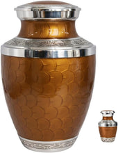 Load image into Gallery viewer, At Peace Memorials Cordoba Brown Urn for Ashes SET