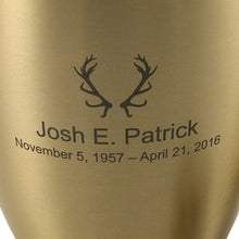 Load image into Gallery viewer, New, Solid Brass  Eterna Bronze Large Funeral Cremation Urn, 190 Cubic Inches