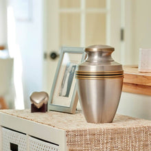 Load image into Gallery viewer, Adult 200 Cubic Inch Brass Pewter Funeral Cremation Urn for Ashes,
