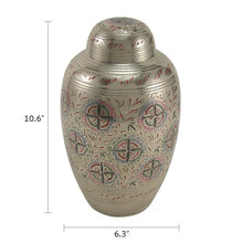 Load image into Gallery viewer, Solid Brass Lattice Large/Adult Funeral Cremation Urn For Ashes 210 Cubic Inches