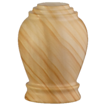 Load image into Gallery viewer, 2 Cubic Inches Embrace Teak Memento Marble Cremation Urn
