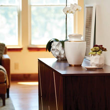 Load image into Gallery viewer, Adult 200 Cubic Inch Brass White Funeral Cremation Urn for Ashes