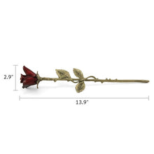 Load image into Gallery viewer, New, Solid Brass Crimson Threaded Rose Keepsake Funeral Cremation Urn For Ashes