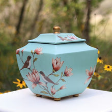 Load image into Gallery viewer, Magnolia Lovebirds Resin Adult 200 Cubic Inch Funeral Cremation Urn for Ashes