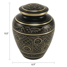Load image into Gallery viewer, Black Brass Prestige Brilliance Adult 200 Cubic Inch Funeral Cremation Urn for Ashes