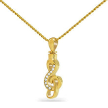 Load image into Gallery viewer, Sweet Music Ash Gold Steel Keepsake Pendant/Necklace Funeral Cremation Urn