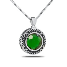 Load image into Gallery viewer, May Green Silver Keepsake Pendant/Necklace Funeral Cremation Urn