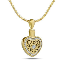 Load image into Gallery viewer, June w/ Alexandrite Gold Plated Steel Pendant/Necklace Funeral Cremation Urn
