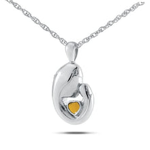 Load image into Gallery viewer, Mother's Love November w/ Citrine Silver Pendant/Necklace Cremation Urn for Ashes