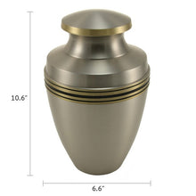Load image into Gallery viewer, Adult 200 Cubic Inch Brass Pewter Funeral Cremation Urn for Ashes,