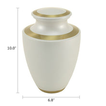 Load image into Gallery viewer, Adult 200 Cubic Inch Brass White Funeral Cremation Urn for Ashes