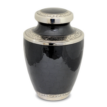 Load image into Gallery viewer, Large/Adult 200 Cubic Inch Black Floral Brass Funeral Cremation Urn for Ashes