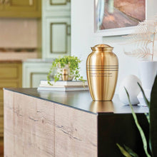 Load image into Gallery viewer, New, Solid Brass Classic Bronze Large Funeral Cremation Urn, 195 Cubic Inches