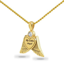 Load image into Gallery viewer, "My Little Angel" Gold Steel Pendant Funeral Cremation Urn for Ashes w/necklace