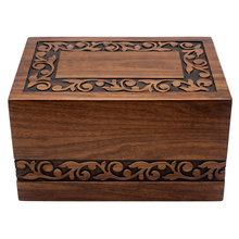 Load image into Gallery viewer, Large/Adult 200 Cubic Inches Brown Chest Wood Funeral Cremation Urn for Ashes