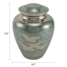 Load image into Gallery viewer, Guided Light Brass Adult 200 Cubic Inch Funeral Cremation Urn for Ashes