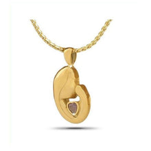 Load image into Gallery viewer, Mother's Love Purple Stone Gold Steel Keepsake Pendant/Necklace Funeral Cremation Urn