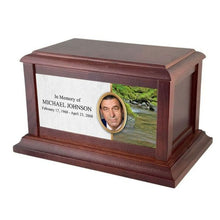 Load image into Gallery viewer, Large/Adult 200 Cubic Ins Rose Wood Funeral Cremation Urn for Ashes with Photo