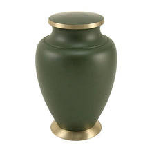 Load image into Gallery viewer, Adult 200 Cubic Inch Brass Green Tree Of Life Funeral Cremation Urn for Ashes
