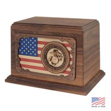 Load image into Gallery viewer, Large/Adult 210 Cubic Inches 3D Art Marine Memorial Wood Cremation Urn