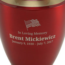 Load image into Gallery viewer, At Peace Memorials Trinity Crimson Large/Adult Cremation Urn