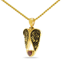 Load image into Gallery viewer, Winged Red Heart Keepsake Pendant/Necklace Funeral Cremation Urn