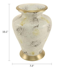 Load image into Gallery viewer, Large Funeral Cremation Urn for ashes, 200 Cubic Inches - Glenwood White Marble