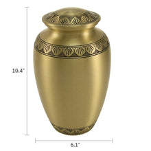 Load image into Gallery viewer, New, Solid Brass  Eterna Bronze Large Funeral Cremation Urn, 190 Cubic Inches