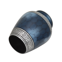 Load image into Gallery viewer, Large/Adult 200 Cubic Inch Blue Aluminum Funeral Cremation Urn for Ashes