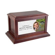 Load image into Gallery viewer, Large/Adult 200 Cubic Ins Rose Wood Funeral Cremation Urn for Ashes with Photo