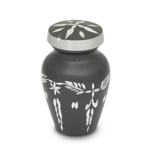 Load image into Gallery viewer, Small/Keepsake 4 Cubic Ins Diamond Pewter Brass Funeral Cremation Urn for Ashes